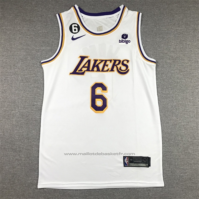 Maillot Los Angeles Lakers LeBron James #6 Association 2022-23 Blanc